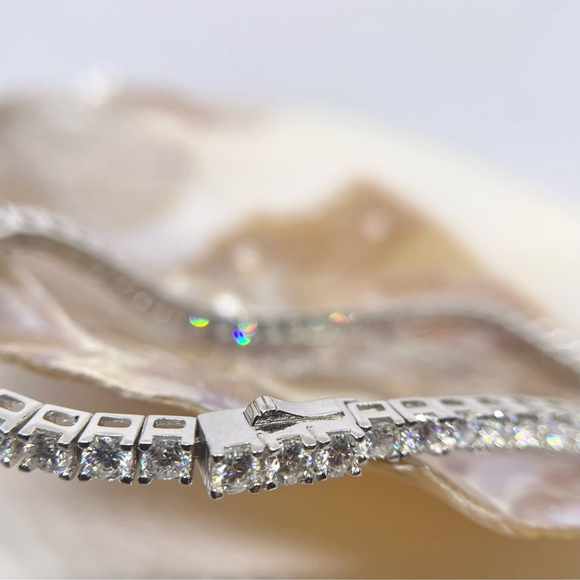 Moissanite Tennis Bracelet 3mm Infinity Bracelet 18K 925 GRA Certified Brilliant - Picture 8 of 10